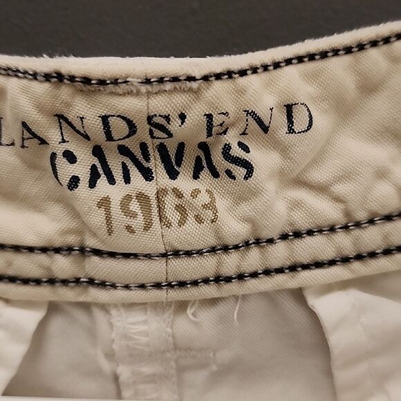 Lands' End Authentic Fit Sz 0 shorts Beige 100% Cotton Preppy Summer Beach wear - Picture 2 of 11